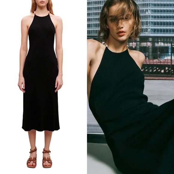 Maje richaine beaded back ribbed knit midi dress FINAL PRICE - Picture 2 of 7